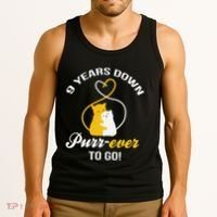 9th Wedding Anniversary Purr Ever Cat Gift Tank Top thumb 3