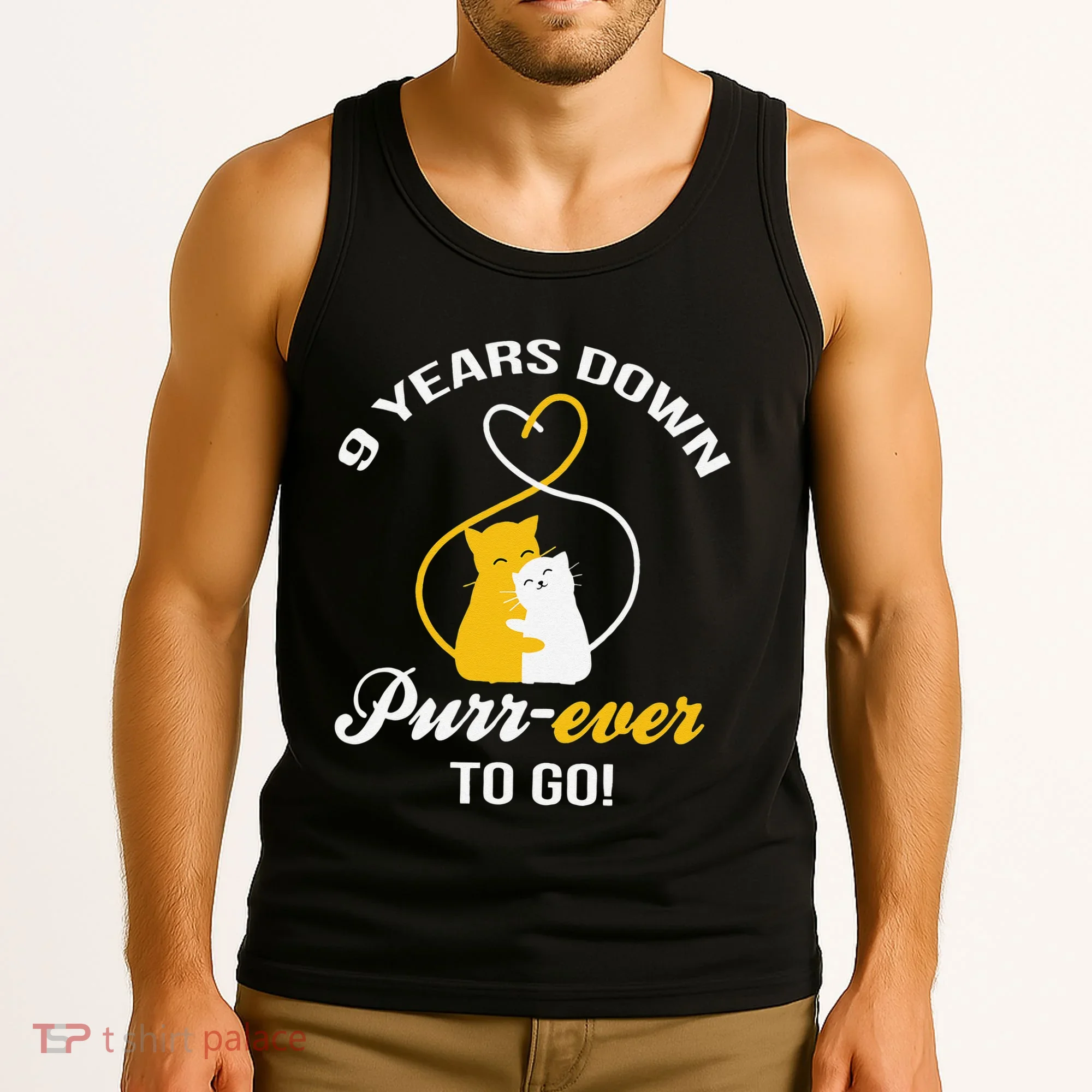 9th Wedding Anniversary Purr Ever Cat Gift Tank Top