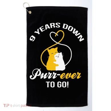 9th Wedding Anniversary Purr Ever Cat Gift Golf Towel