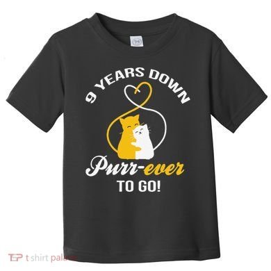 9th Wedding Anniversary Purr Ever Cat Gift Toddler T-Shirt