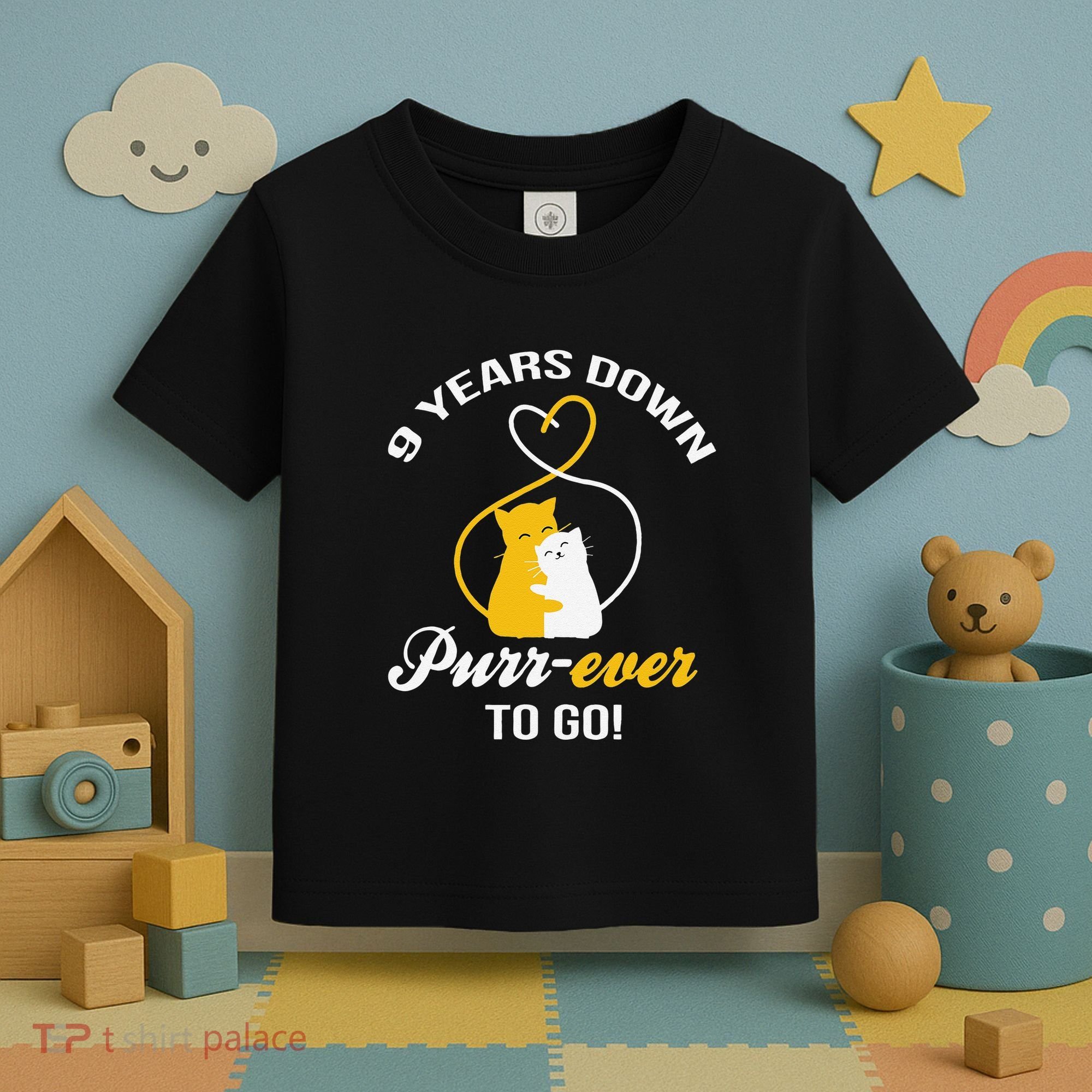 9th Wedding Anniversary Purr Ever Cat Gift Toddler T-Shirt