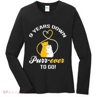 9th Wedding Anniversary Purr Ever Cat Gift Women's Long Sleeve Shirt thumb 0