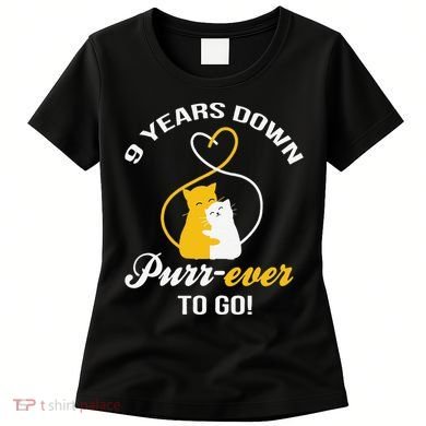 9th Wedding Anniversary Purr Ever Cat Gift Women's T-Shirt