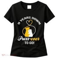 9th Wedding Anniversary Purr Ever Cat Gift Women's T-Shirt thumb 0