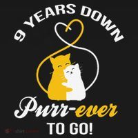 9th Wedding Anniversary Purr Ever Cat Gift Women's T-Shirt thumb 6