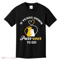 9th Wedding Anniversary Purr Ever Cat Gift Kids T-Shirt thumb 0