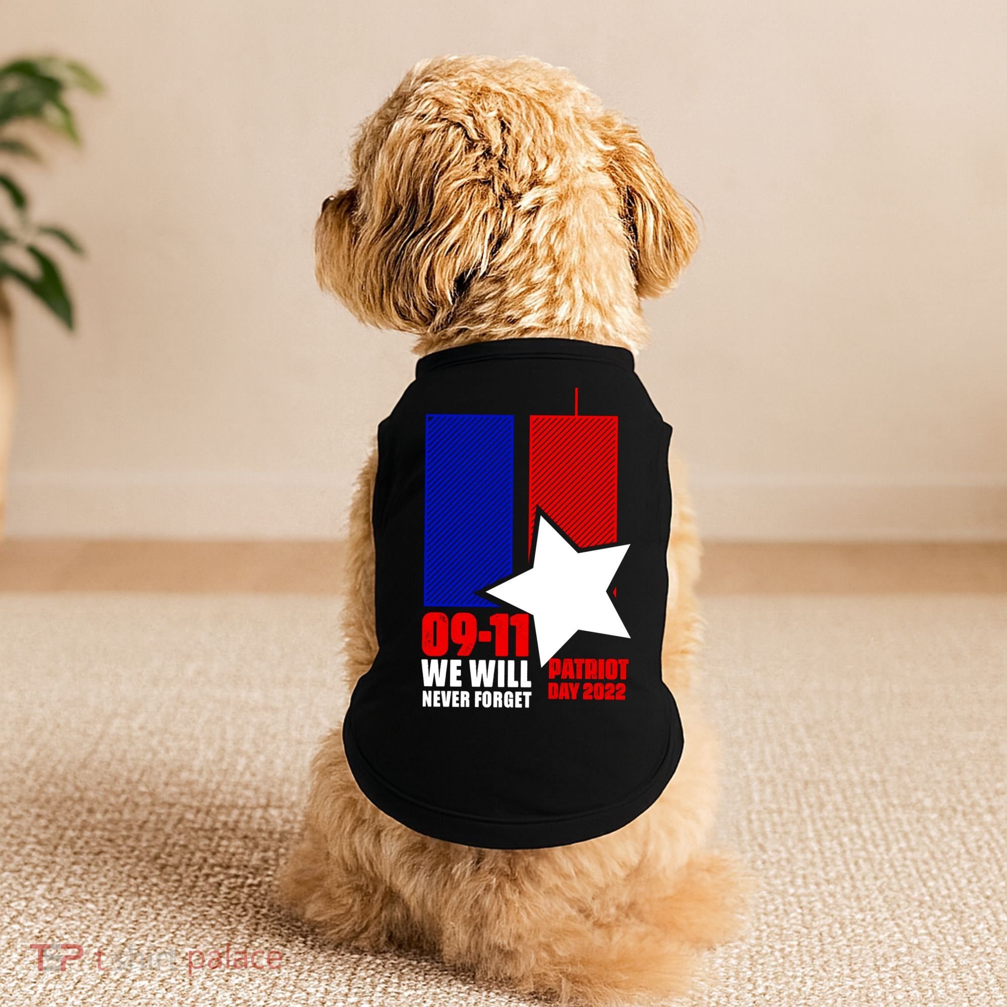 911 We Will Never Forget, 911 Memorial Twin Tower, Patriot Day Doggie Tank