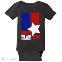 911 We Will Never Forget, 911 Memorial Twin Tower, Patriot Day Baby Bodysuit thumb 0