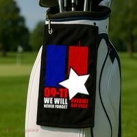 911 We Will Never Forget, 911 Memorial Twin Tower, Patriot Day Golf Towel thumb 2