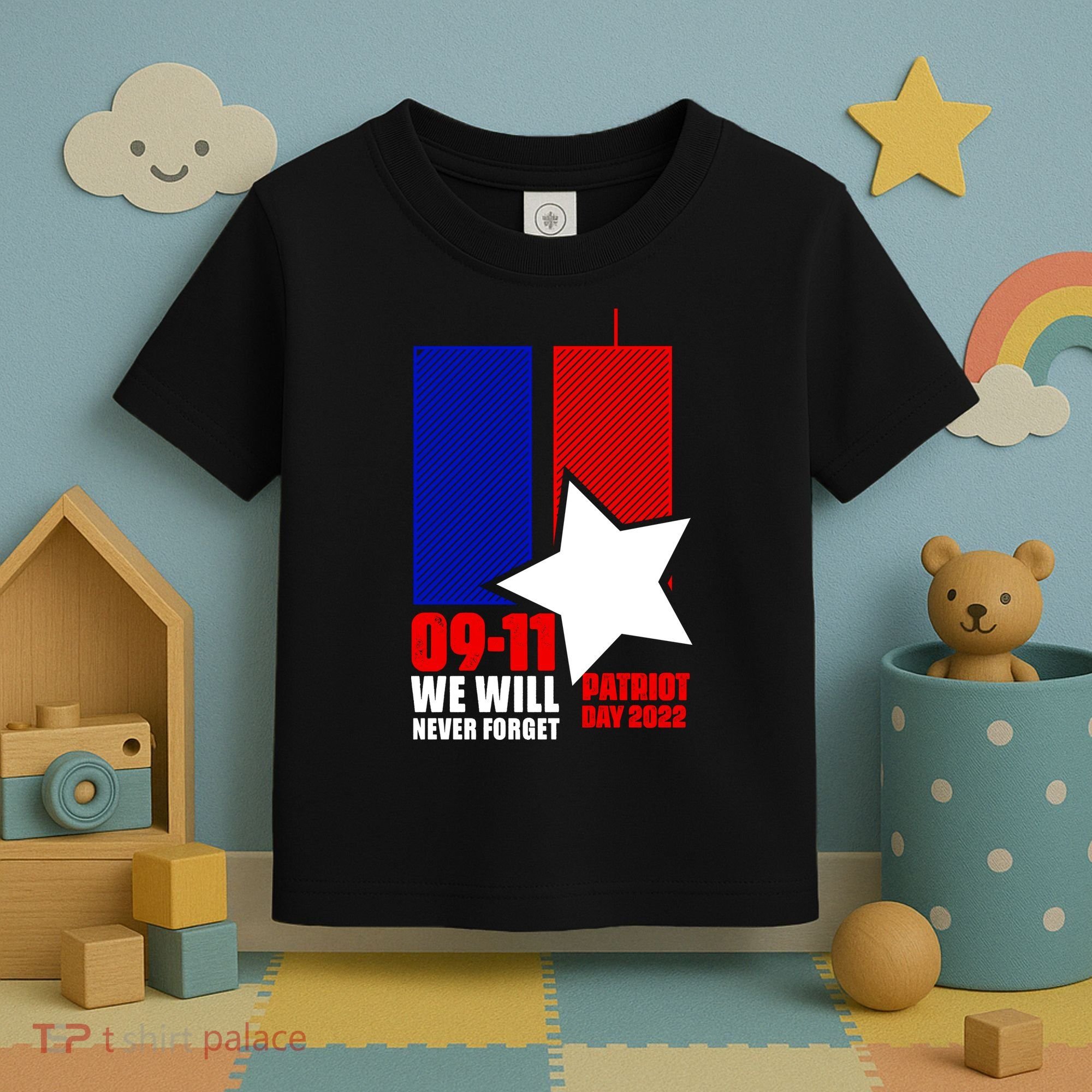 911 We Will Never Forget, 911 Memorial Twin Tower, Patriot Day Toddler T-Shirt