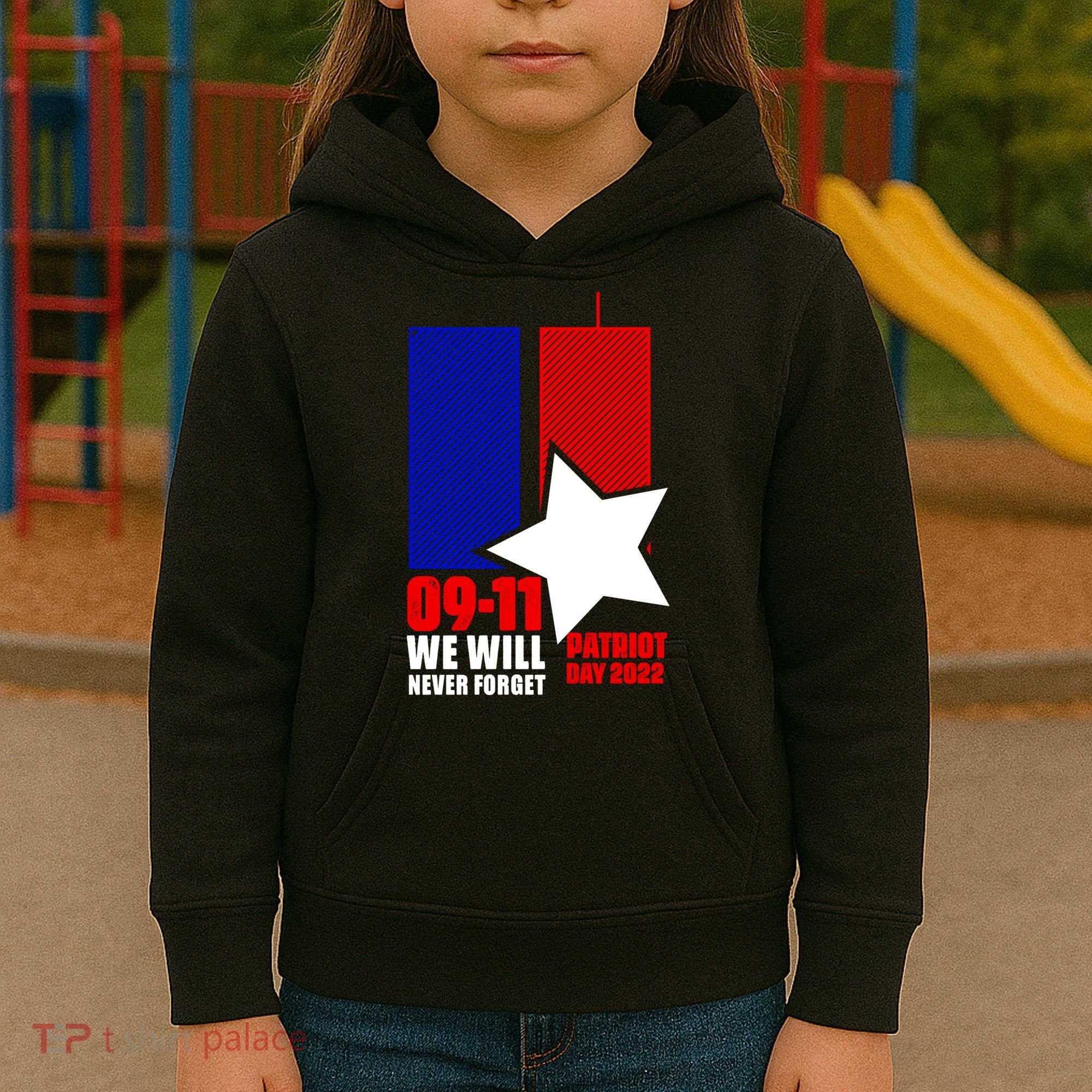 911 We Will Never Forget, 911 Memorial Twin Tower, Patriot Day Kids Hoodie