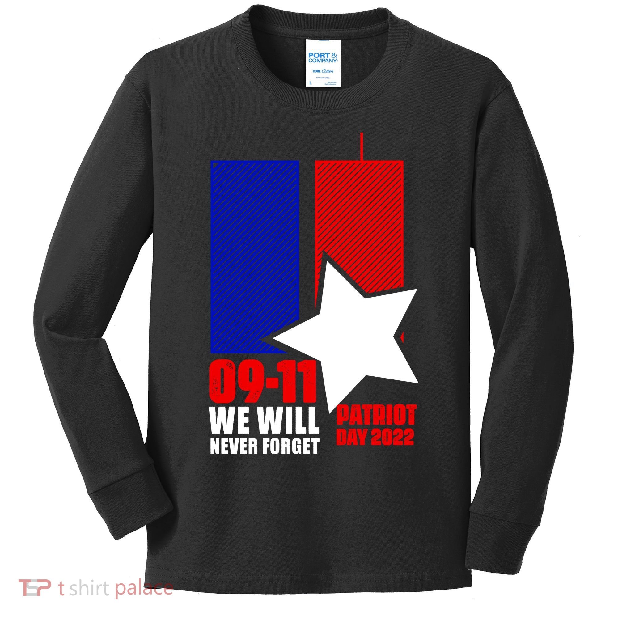 911 We Will Never Forget, 911 Memorial Twin Tower, Patriot Day Kids Long Sleeve Shirt