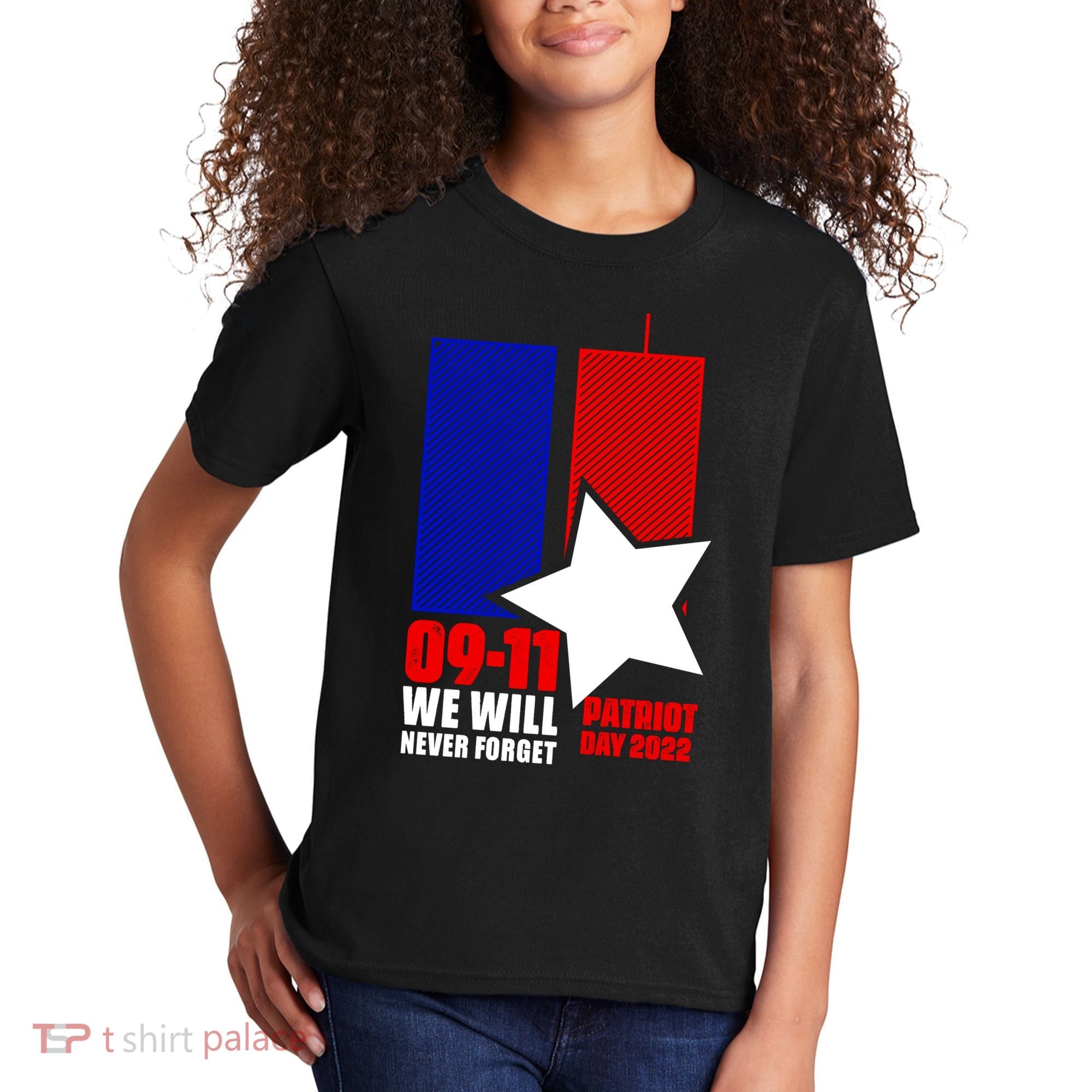 911 We Will Never Forget, 911 Memorial Twin Tower, Patriot Day Kids T-Shirt