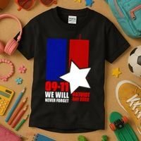 911 We Will Never Forget, 911 Memorial Twin Tower, Patriot Day Kids T-Shirt thumb 3