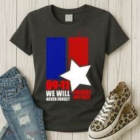911 We Will Never Forget, 911 Memorial Twin Tower, Patriot Day Women's T-Shirt thumb 3