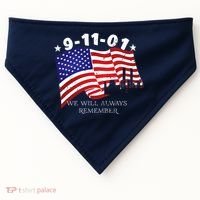 9/11/01 We Will Always Remember USA-Made Doggie Bandana thumb 0