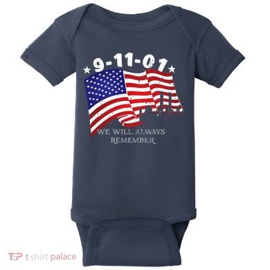 9/11/01 We Will Always Remember Baby Bodysuit