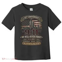 9.11 We Will Never Forget 25th Anniversary Toddler T-Shirt thumb 0