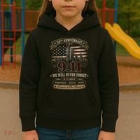9.11 We Will Never Forget 25th Anniversary Kids Hoodie thumb 3