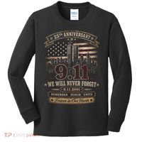 9.11 We Will Never Forget 25th Anniversary Kids Long Sleeve Shirt thumb 0