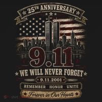 9.11 We Will Never Forget 25th Anniversary Kids T-Shirt thumb 4