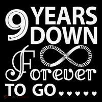 9 Years Down Forever To Go 9th Wedding Anniversary Doggie Tank thumb 4
