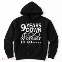 9 Years Down Forever To Go 9th Wedding Anniversary Hoodie thumb 0