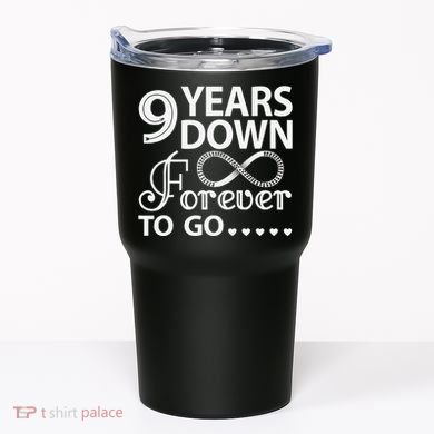 9 Years Down Forever To Go 9th Wedding Anniversary Tumbler