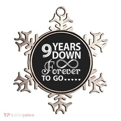 9 Years Down Forever To Go 9th Wedding Anniversary Ornament