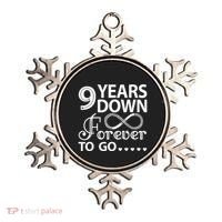 9 Years Down Forever To Go 9th Wedding Anniversary Ornament thumb 0
