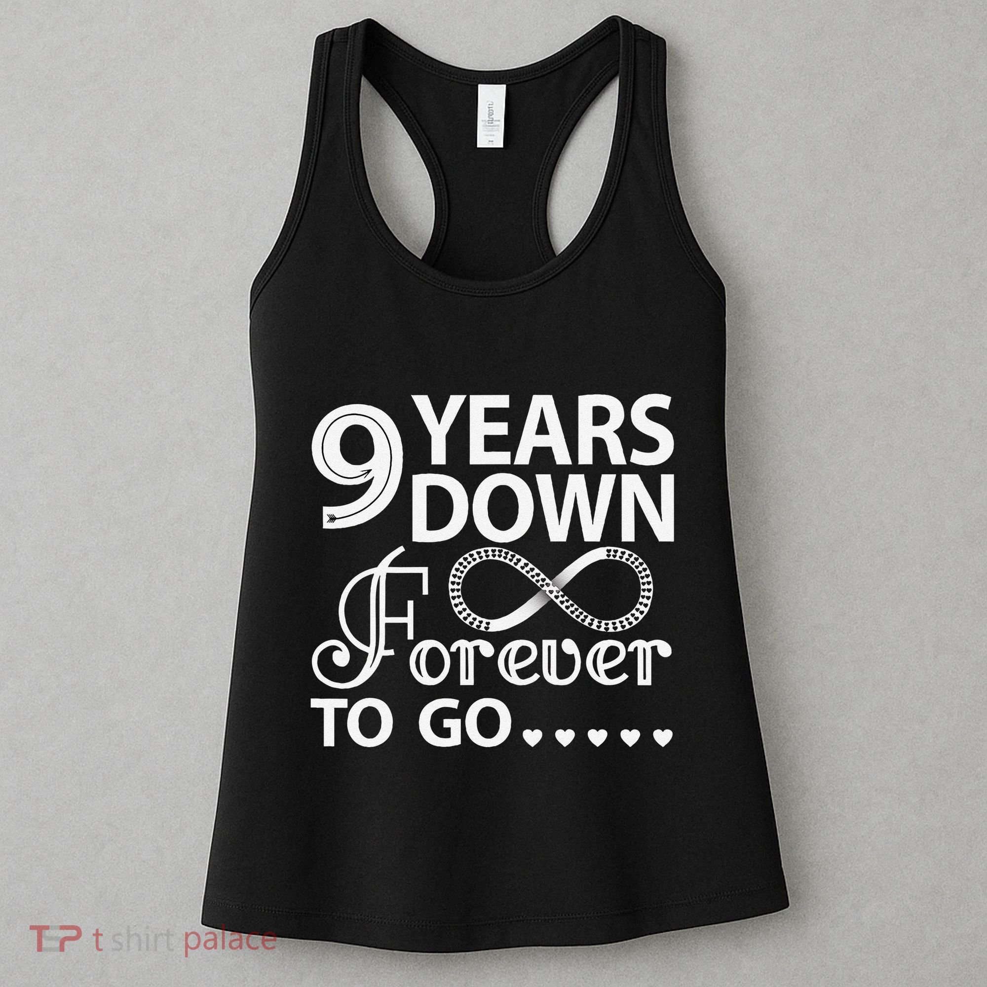 9 Years Down Forever To Go 9th Wedding Anniversary Women's Tank Top