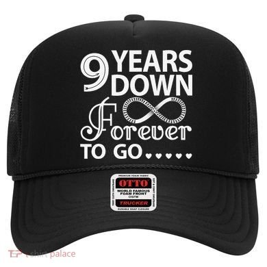 9 Years Down Forever To Go 9th Wedding Anniversary Hat