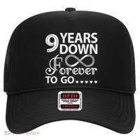 9 Years Down Forever To Go 9th Wedding Anniversary Hat thumb 0