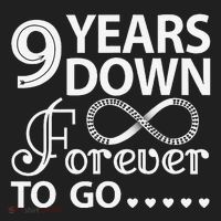 9 Years Down Forever To Go 9th Wedding Anniversary Hat thumb 2