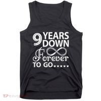 9 Years Down Forever To Go 9th Wedding Anniversary Tank Top thumb 0
