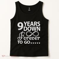 9 Years Down Forever To Go 9th Wedding Anniversary Tank Top thumb 2