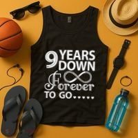 9 Years Down Forever To Go 9th Wedding Anniversary Tank Top thumb 4