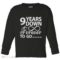 9 Years Down Forever To Go 9th Wedding Anniversary Toddler Long Sleeve Shirt thumb 0
