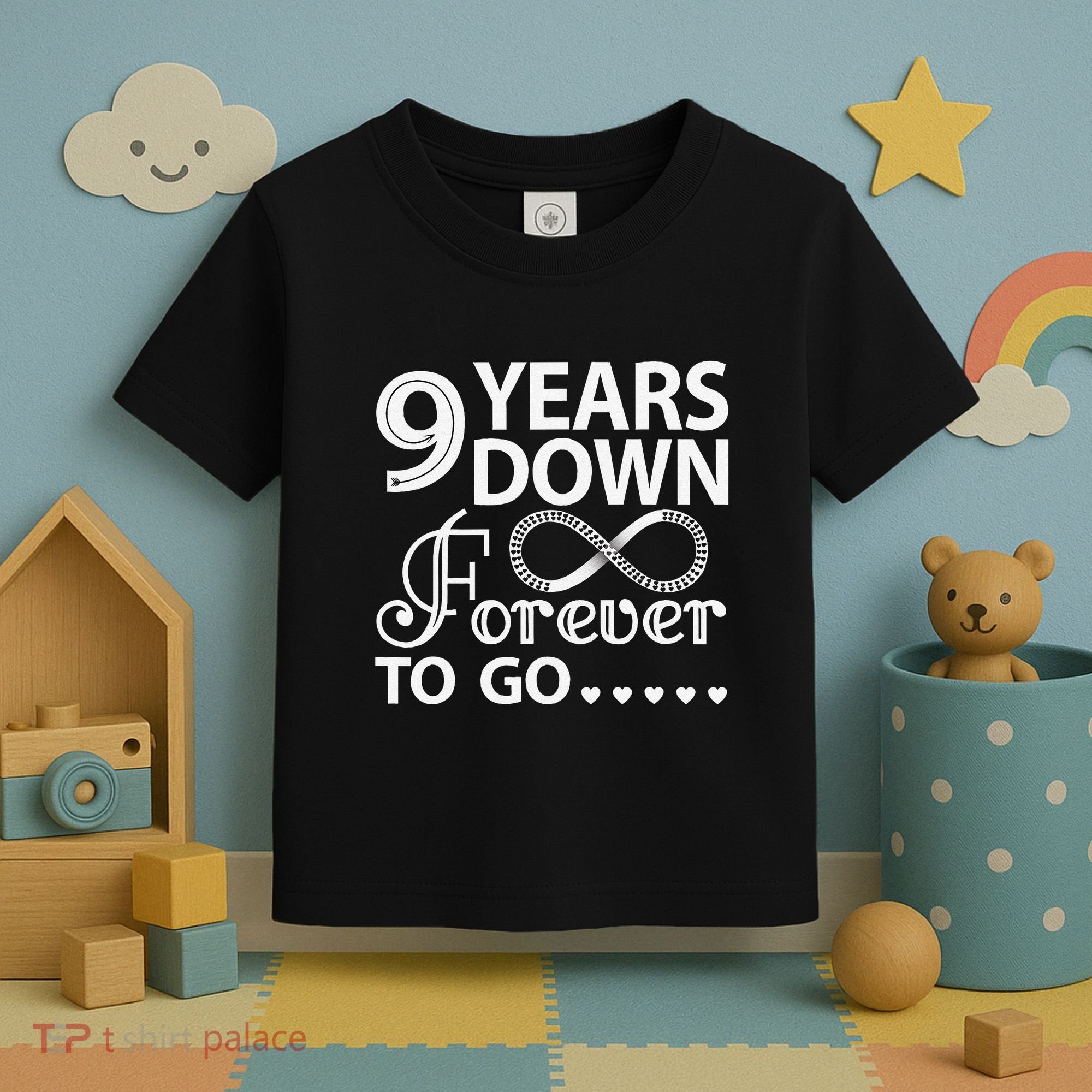 9 Years Down Forever To Go 9th Wedding Anniversary Toddler T-Shirt