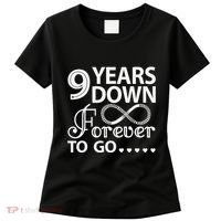 9 Years Down Forever To Go 9th Wedding Anniversary Women's T-Shirt thumb 0