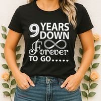 9 Years Down Forever To Go 9th Wedding Anniversary Women's T-Shirt thumb 2