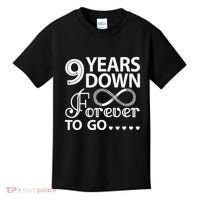 9 Years Down Forever To Go 9th Wedding Anniversary Kids T-Shirt thumb 0