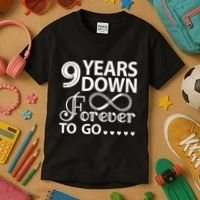 9 Years Down Forever To Go 9th Wedding Anniversary Kids T-Shirt thumb 3