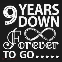 9 Years Down Forever To Go 9th Wedding Anniversary Kids T-Shirt thumb 4