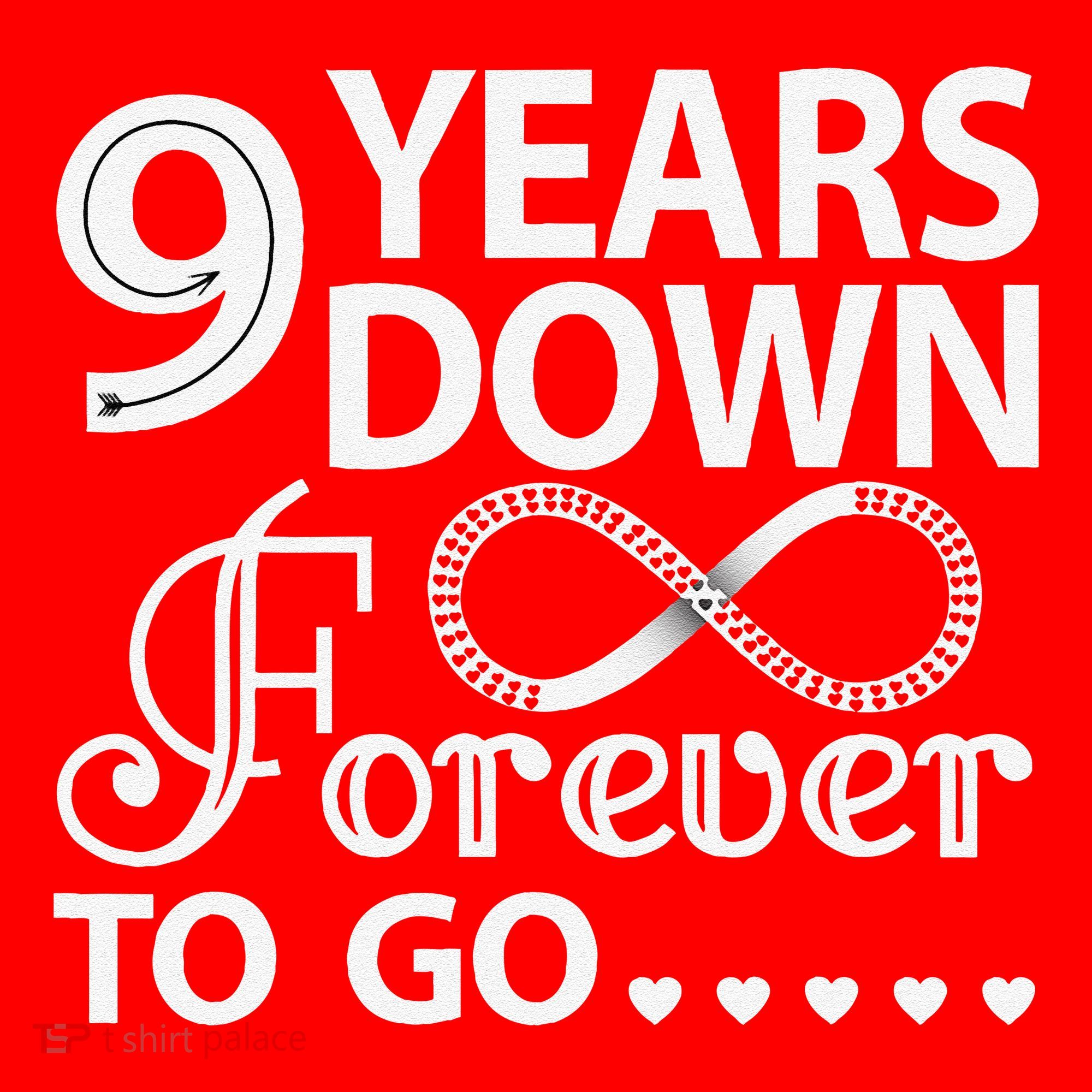 9 Years Down Forever To Go 9th Wedding Anniversary Santa Hat