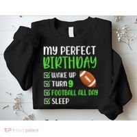 9 Year Old American Football Birthday Party 9th Boy Player Sweatshirt thumb 2