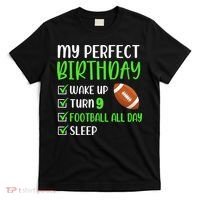 9 Year Old American Football Birthday Party 9th Boy Player T-Shirt thumb 0