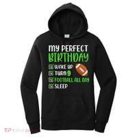 9 Year Old American Football Birthday Party 9th Boy Player Women's Hoodie thumb 0