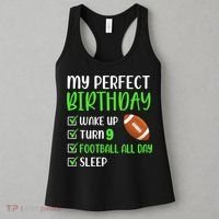 9 Year Old American Football Birthday Party 9th Boy Player Women's Tank Top thumb 3