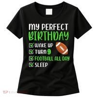 9 Year Old American Football Birthday Party 9th Boy Player Women's T-Shirt thumb 0